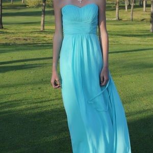 Pale Blue Strapless Prom Dress